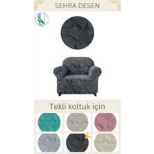 Uy Style Tekstil Jakarli Tek Kişilik Koltuk Örtüsü ,berjer Kılıfı Sahra Desen