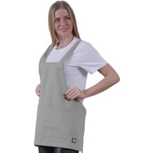 Exve Exclusive Gri Çift Cepli Basic Çok Amaçlı Önlük Apron Şef Barista Ressam Işçi  Mutfak Önlüğü