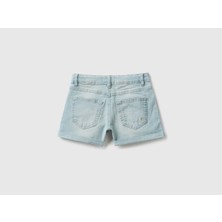 United Colors Of Benetton Benetton Kız Çocuk Şort Koyu Denim Beş Cepli Eco-Recycle Denim 4XA2C9010