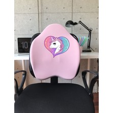 Officekup X-Large Visco Bel Destek Gamer Oyuncu Koltuk Yastığı- Pembe Unicorn
