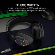 GamePower Kyruse Gri 7.1 Surround RGB Gaming Titreşimli Kulaklık