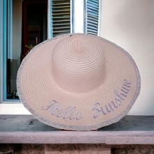 Shopiolog Kadın Hasır Plaj Şapkası Natural Black Sute Bucket Hat Plaj Havuz Kloş Ütülenebilir