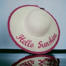 Shopiolog Kadın Hasır Plaj Şapkası Natural Black Sute Bucket Hat Plaj Havuz Kloş Ütülenebilir