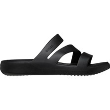 Crocs Getaway Strappy Kadın Terlik Siyah Silikon/Plastik Malzemeden Düz Topuklu Konforlu Kullanım