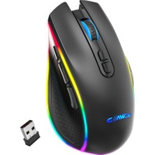 Claw's Nova Air V1 Kablosuz 10000 Dpi Pixart PMW3325 Sensör Makro Yazılımlı & 8 Tuşlu RGB Kablosuz Gaming Mouse - Siyah (2.4 GHz Kablosuz + BT5.1 + Type-C ile Kullanım Desteği)