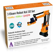 Alpgen Robotics Arduino 3 Eksen Robot Kol 3D Parça Seti (Elektronik Dahil Değil)