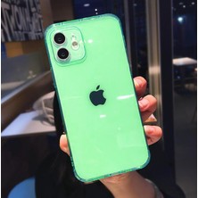 Miscase Iphone Renkli Şeffaf Silikon 2.0mm Kamera Korumalı Telefon Kılıfı Koyu Yeşil-Iphone 11 Pro Max
