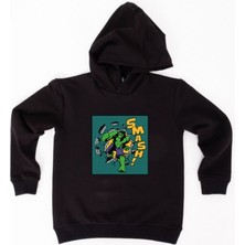 Sedirli Hulk  Baskılı Kapüşonlu Pamuklu Kumaş Çocuk Sweatshirt