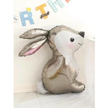 Parti Adresi Gri Tavşan Folyo Balon Doğum Günü Parti Balonu 71 cm