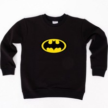 Sedirli Batman Baskılı Pamuklu Kumaş Çocuk Sweatshirt