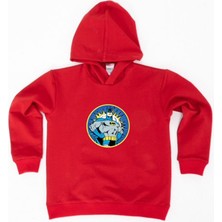 Sedirli Batman Baskılı Kapüşonlu Pamuklu Kumaş Çocuk Sweatshirt