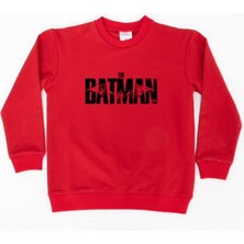 Sedirli Batman Baskılı Pamuklu Kumaş Çocuk Sweatshirt