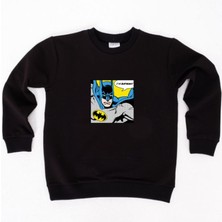 Batman Baskılı Pamuklu Kumaş Çocuk Sweatshirt