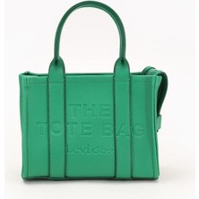 Levidor Çimen Yeşili Çılarılabilir Askı Yazı Baskılı El Çantası