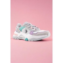 U.S. Polo Assn. 101502371 Vincent Gri Lila Yeşil Kadın Günlük Sneaker