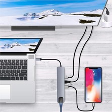 Newpole Type C Hub (8 Port), 100W Pd Şarj ve Veri Transfer Type-C Port 4K 30HZ Veya 1080P 60HZ Hdmı, 2 Adet USB 3.0 Port, Ethernet Baağlantısı, Mirosd ve Sd Kart Okuyucu MacBook Pro/air Vb. Uyumlu