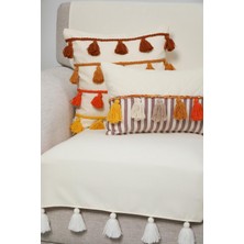 Aisha's Design Sırt ve Oturma Kısmını Kapatan Püsküllü Koltuk Örtüsü 180X75 CM,KO-31T
