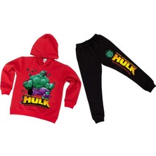 Sedirli Hulk Çocuk Eşofman Takımı Pamuklu Kumaş Kapüşonlu