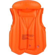 Telvesse 18-30 kg Şişme Can Yeleği Swimvest Havuz Deniz Yüzme Yeleği Yüzücü Destek Yelek 60 cm Turuncu