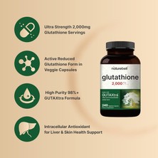 Naturebell Glutathione 2000 Mg 240 Kapsul 98% Purity Gutaxtra Ultra Pure Bioavailable Active Form