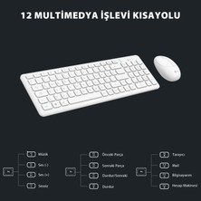 Lecoo KW204 2.4GHz Kablosuz Türkçe Q Klavye & Mouse Set Beyaz