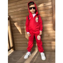 Uslu Kids Taraftar Çantalı Eşofman Takımı Kırmızı