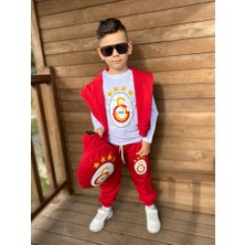 Uslu Kids Taraftar Çantalı Eşofman Takımı Kırmızı