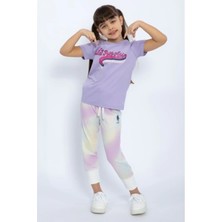 U.S. Polo Assn. .1070 Pamuklu Kısa Kol Kız Çocuk Pijama Takım Lila