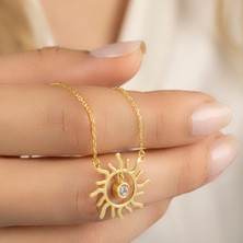 Usho Jewelry 925 Ayar Gümüş Taşlı Güneş Kolye