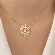 Usho Jewelry 925 Ayar Gümüş Taşlı Güneş Kolye