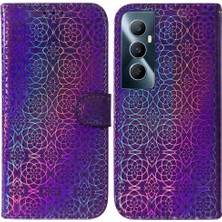 SZY Mall Realme C65 4g Glitter Renkli Standı Tutucu Cüzdan Kılıf Kart Için Flip Case (Yurt Dışından)