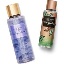 Victoria's Secret Midnight Bloom-Bare Vanilla Noir Vücut Spreyi Ikili Set