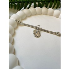 Ni Aksesuar Gümüş S925 Damgalı Mavi Kelebek Sallantılı Charm