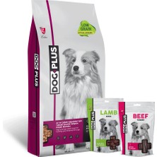 Dog Plus Düşük Tahıllı Hipoalerjenik Kuzu Etli Yüksek Enerjili Yetişkin Köpek Maması 15 Kg + Kuzu Etli + DanaEtli Ödül