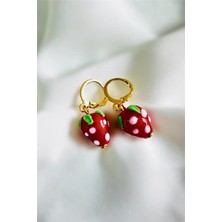 Petek Aksesuar Çilek El Yapımı Murano Küpe