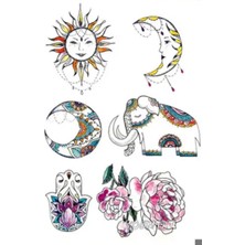 Petek Aksesuar Mistik Çiçek Fil Geçici Dövme Tattoo