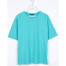 Wzone Beyaz Kadın Basic Oversize Tshirt