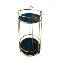 Cephome 2 Katlı Yuvarlak Ahşaplı Organizer Gold