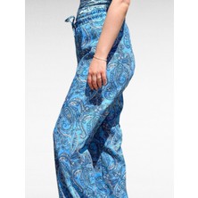 %100 Keten Desenli Pantolon