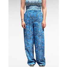 %100 Keten Desenli Pantolon