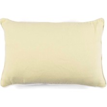 Limon Sarı Kenarları Beyaz Kordonlu 35x55 cm Dikdörtgen Kırlent Kılıfı