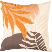 Lase İşlemeli 45x45 cm Kırlent Kılıfı Oranj