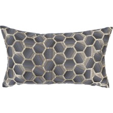 Vanelli Home Blues Lacivert Üzerine Gold Petek İşlemeli 30x50 Dikdörtgen Kırlent Kılıfı