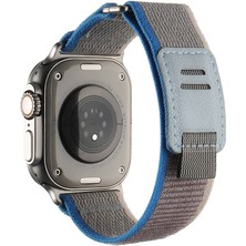 Gpack Apple Watch Ultra 2 Kordon Hasır Naylon Örgü Strap Kayış KRD106 Mavi