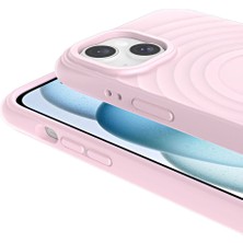 Gpack Apple iPhone 13 Kılıf Magsafeli Airbagli Mat Silikon Hepi Kapak Açık Pembe