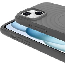 Gpack Apple iPhone 15 Plus Kılıf Magsafeli Airbagli Mat Silikon Hepi Kapak Gri