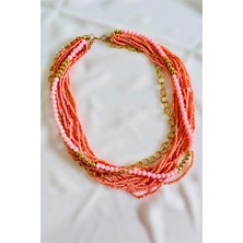 Petek Aksesuar Çoklu Boncuk Zincir Kolye