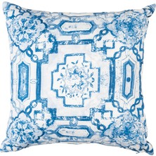 Vanelli Home Çini Desen 45*45 cm Kare Kırlent Kılıfı