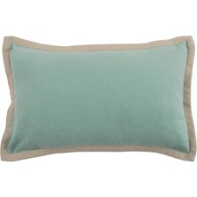 Vanelli Home Aqua Marine Bej Biyeli Aqua Keten Dikdörtgen Kırlent Kılıfı