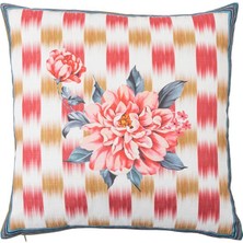 Vanelli Home Gül Desenli 50 x 50 cm Kare Kırlent Kılıfı